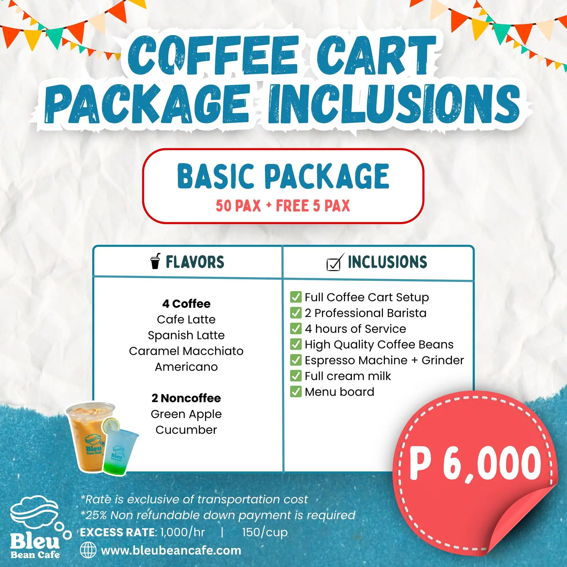 Bleu Bean Cafe - Packages