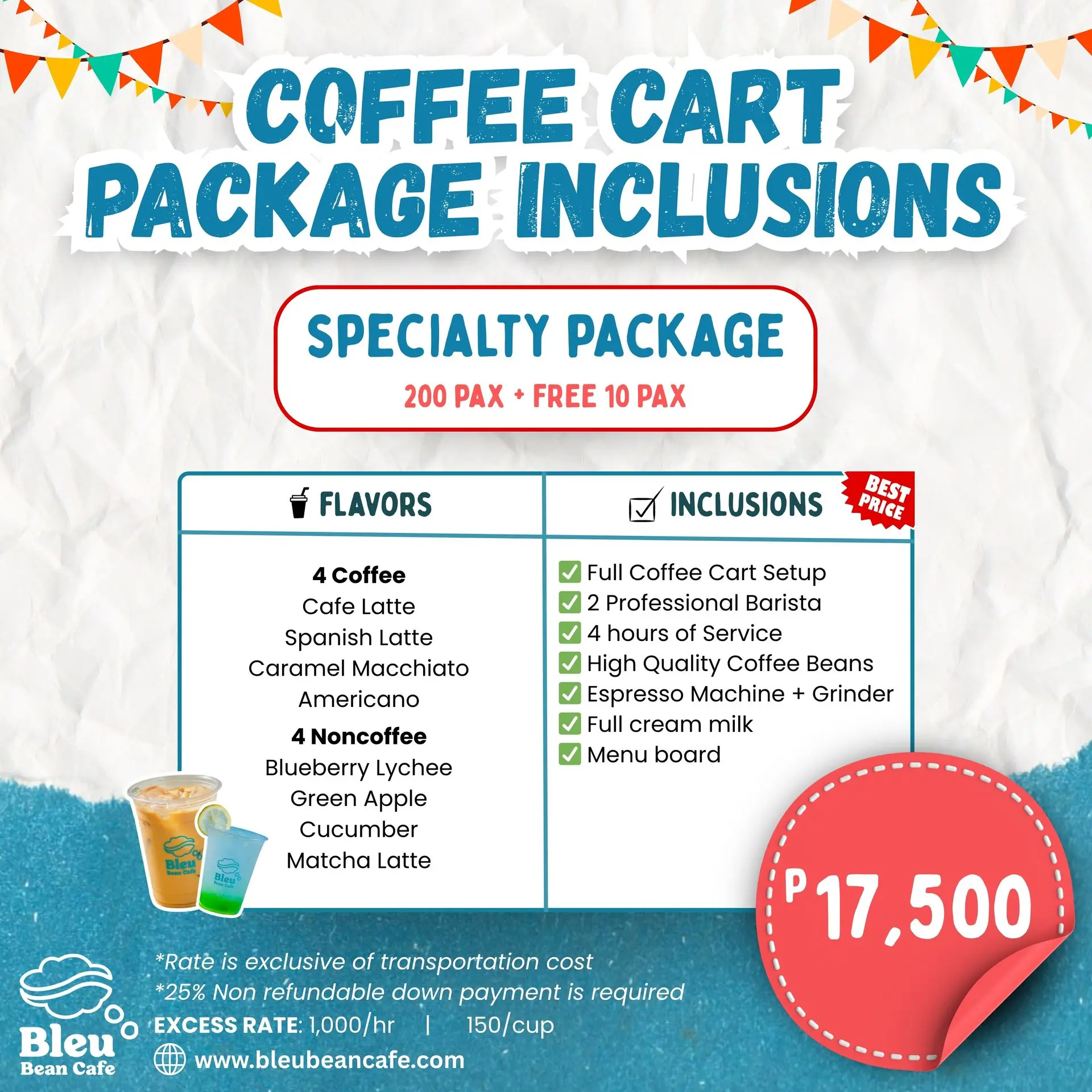 Bleu Bean Cafe - Packages