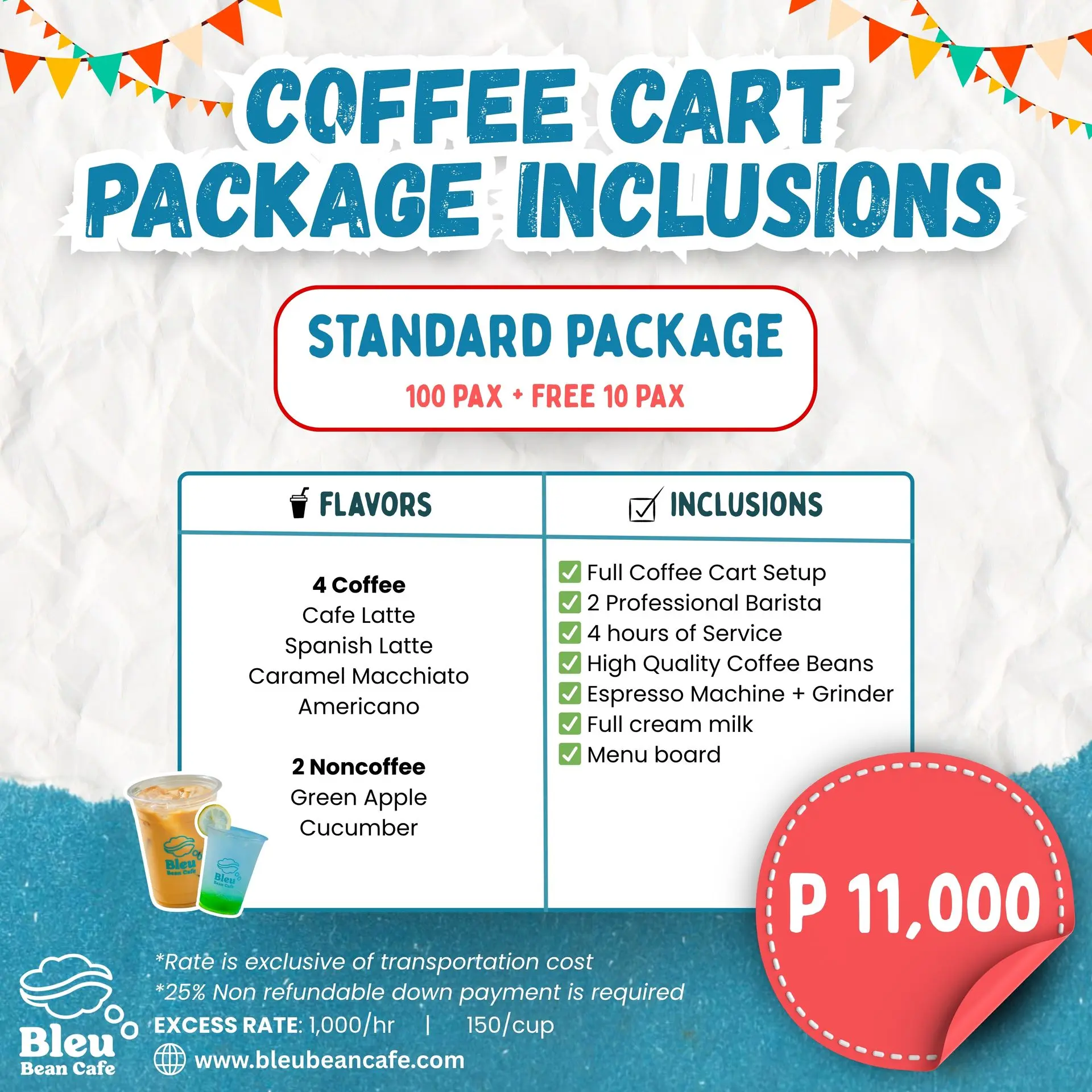 Bleu Bean Cafe - Packages