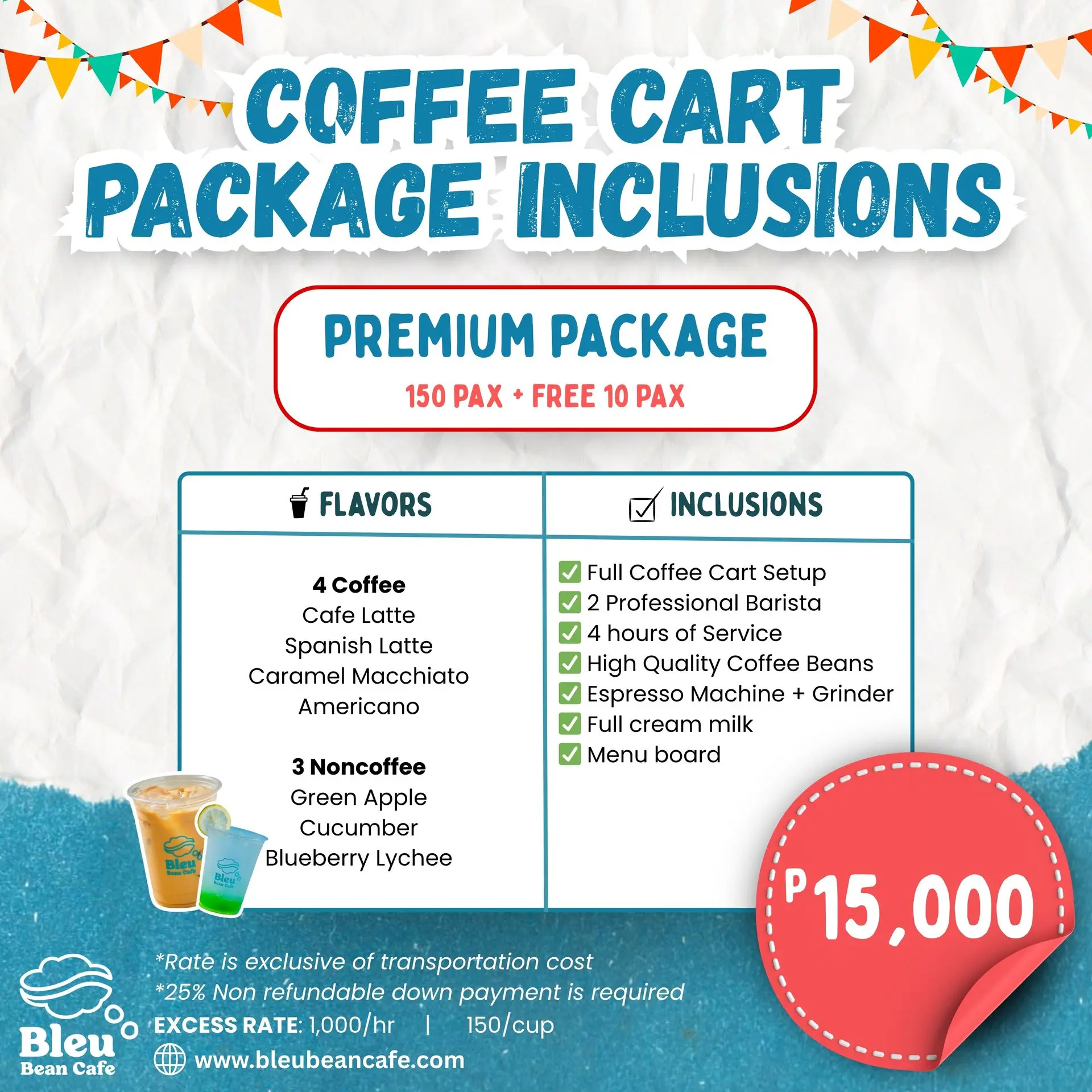 Bleu Bean Cafe - Packages